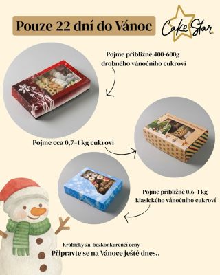 Připravte se na Vánoce ještě dnes! 🎅🎄 Do Vánoc zbývá 22 dní a naše zásoba mizí, tak si pospěšte i vy🎁 #cakestar #vánoce...
